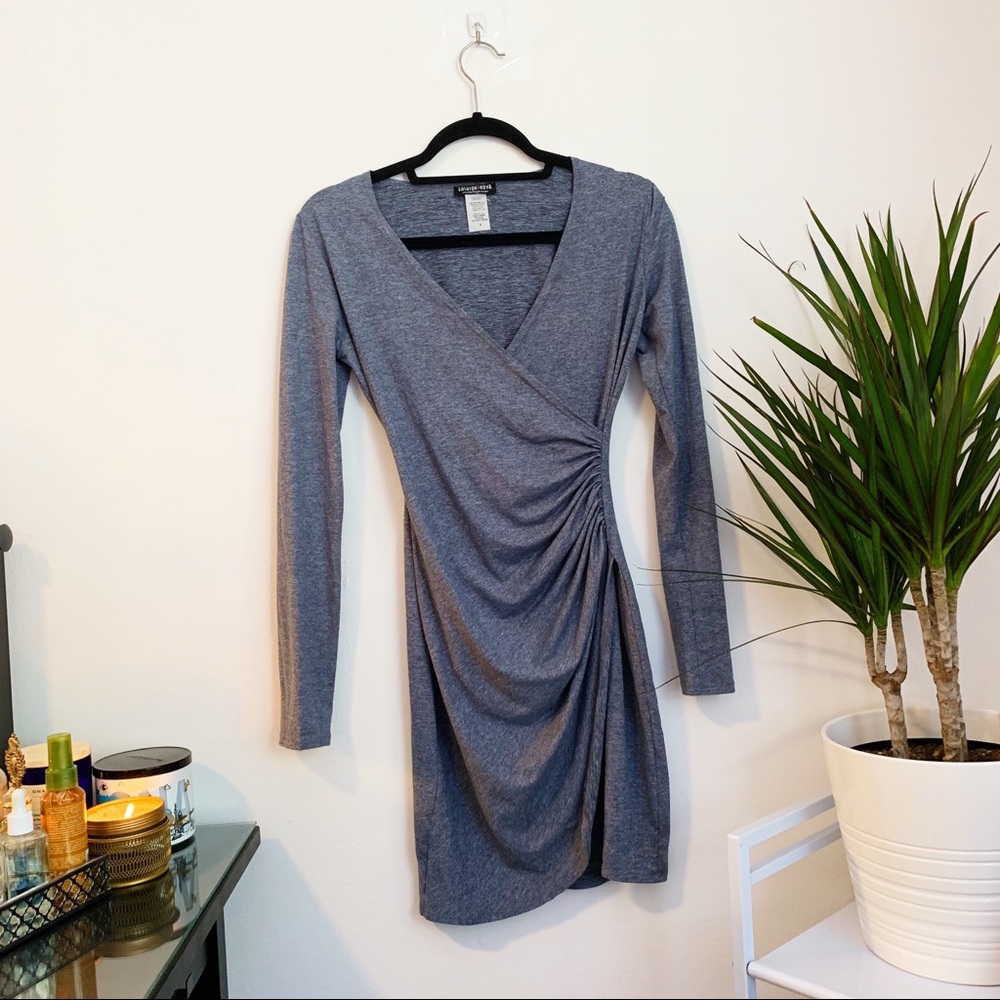 Fashion Nova Wrap-Style Ruched Dress